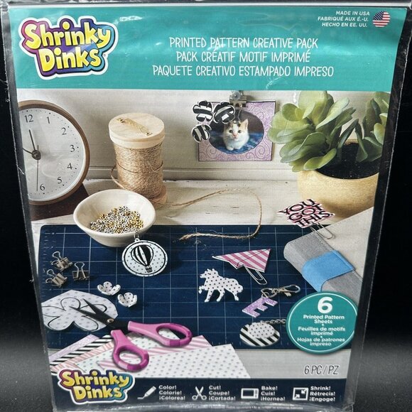 Shrinky Dinks Creative Pack 6 Printed Pattern Kids Art and Craft Activity - Picture 3 of 6
